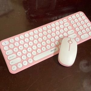JellyComb (Pink and White) Keyboard and Mouse with USB